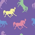 Running and galloping horses, seamless backg,,round Royalty Free Stock Photo